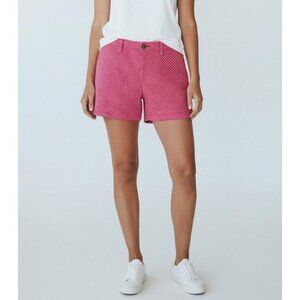 Old Navy Womens Pink Patterned Shorts Size 6 Cotton Blend Faux Back Pockets
